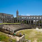 Blick zur Tribüne der Arena beim Amphitheater in Pula - Istrien - Kroatien